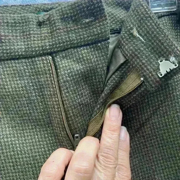 Lauren brown merino wool tweed fully lined straight leg trousers size 12 - Picture 10 of 11